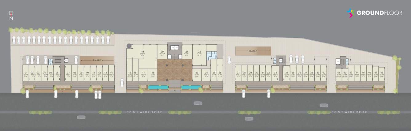  broadway Block A, B, C And D Cluster Plan for ground Floor