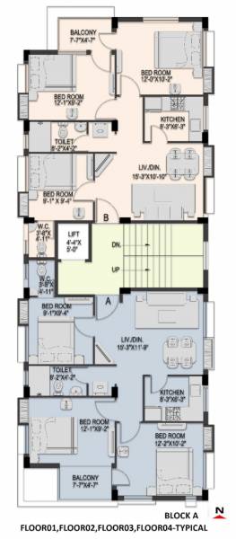  the-avenue Block A Typical Cluster Plan