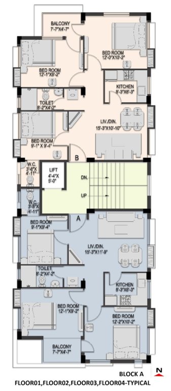  the avenue Block A Typical Cluster Plan