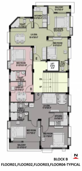  the-avenue Block B Typical Cluster Plan