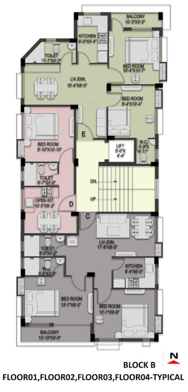  the avenue Block B Typical Cluster Plan