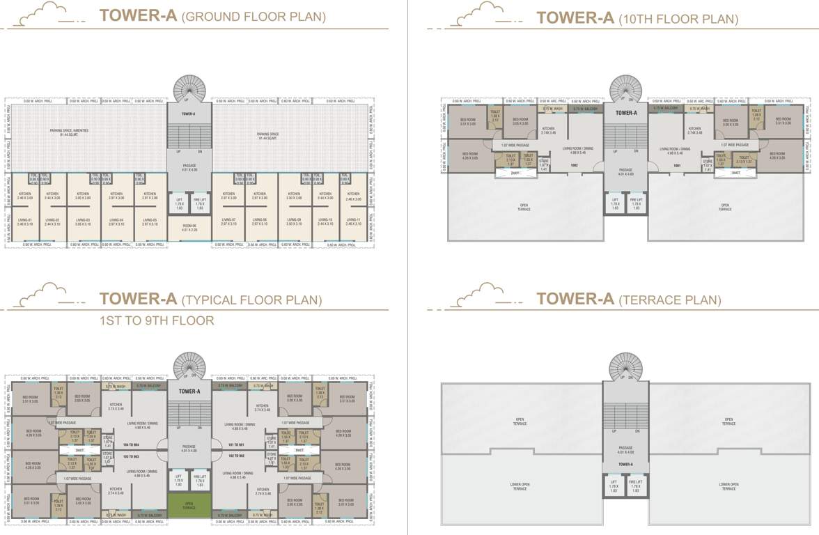  courtyard regalia ii Block A Cluster Plan from 1st to 10th Floor
