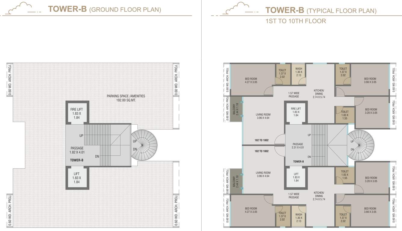  courtyard regalia ii Block B Cluster Plan from ground to 10th Floor