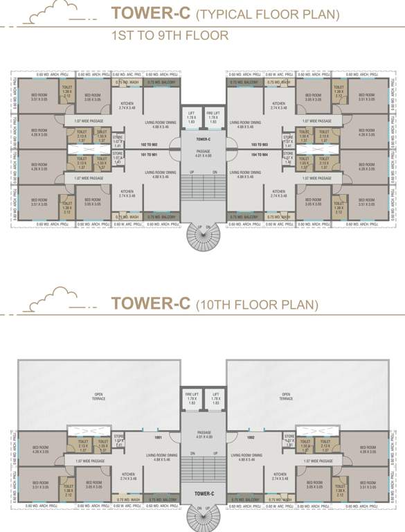  courtyard regalia ii Block C Cluster Plan from 1st to 10th Floor