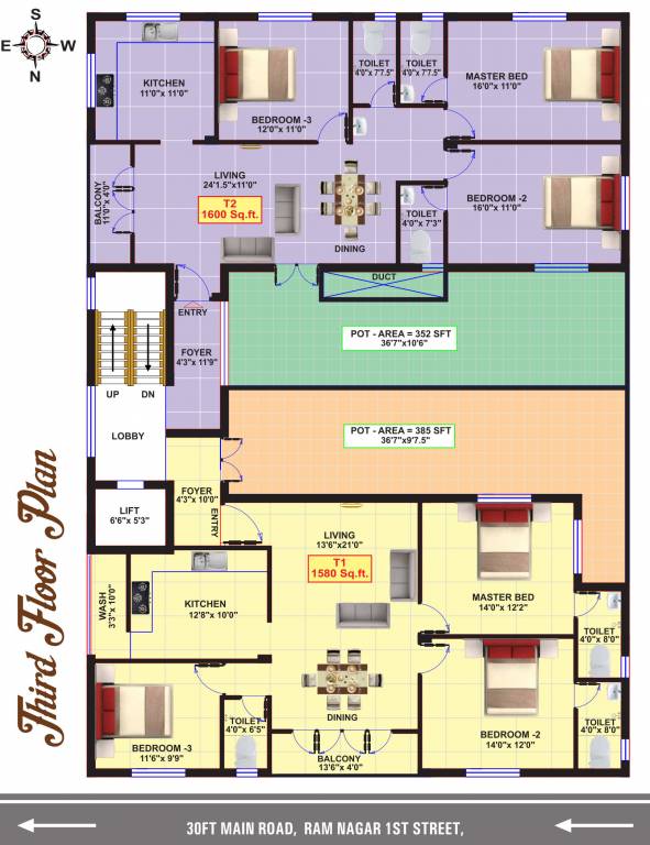  rama jayam Eeshani Rama Jayam Third Floor Cluster Plan