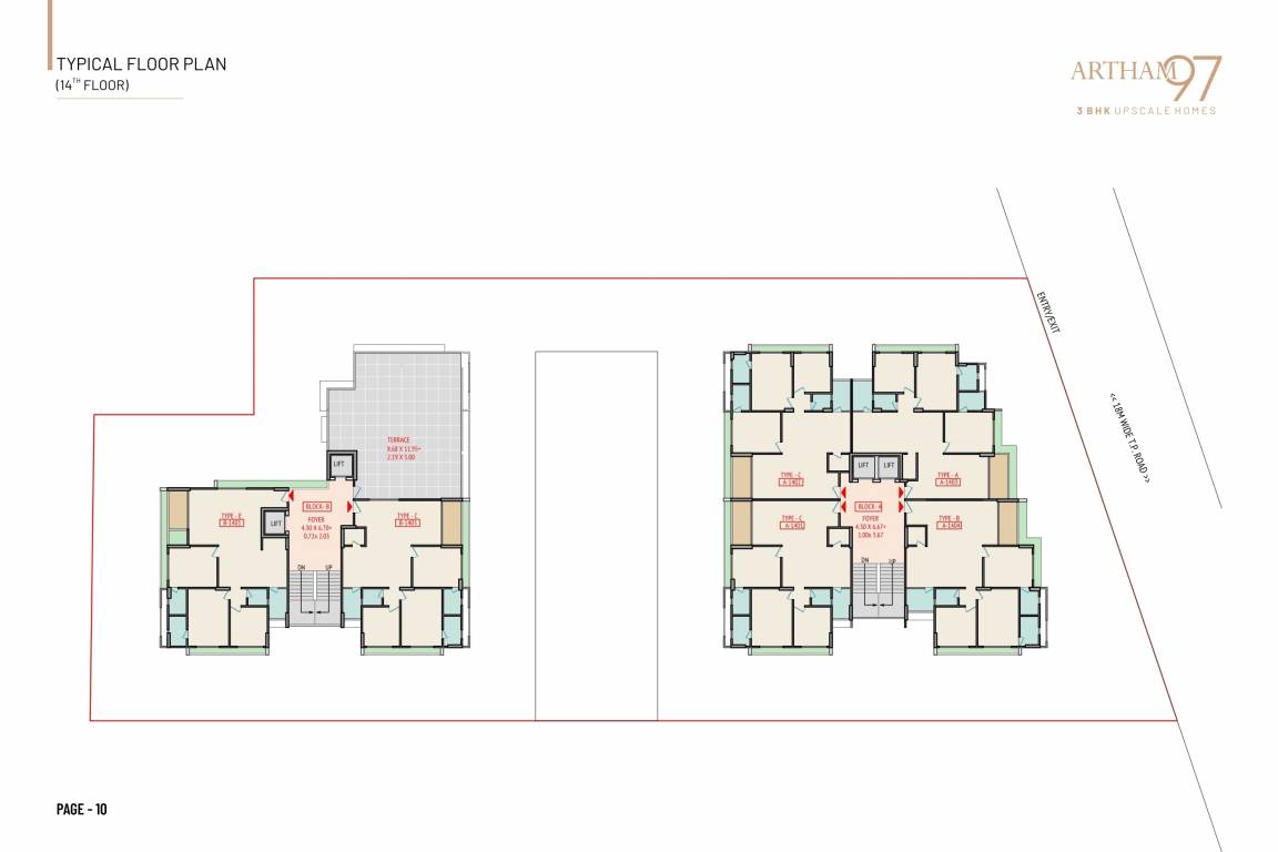  artham 97 Block A And Block B Cluster Plan for 14th Floor