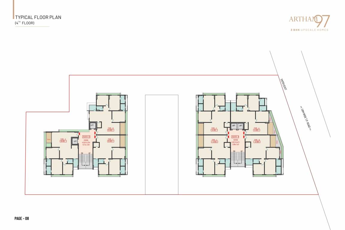  artham 97 Block A And Block B Cluster Plan for 4th Floor