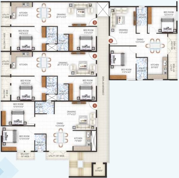  sapphire Sapphire Cluster Plan For Typical Floor Plan