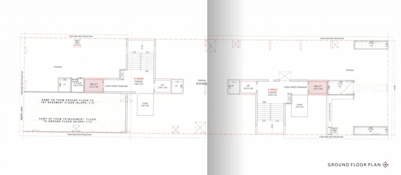 santorini Block A & B Ground Floor Cluster Plan