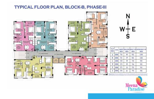  meena-paradise-iii Block B Cluster Plan from 1st to 5th Floor