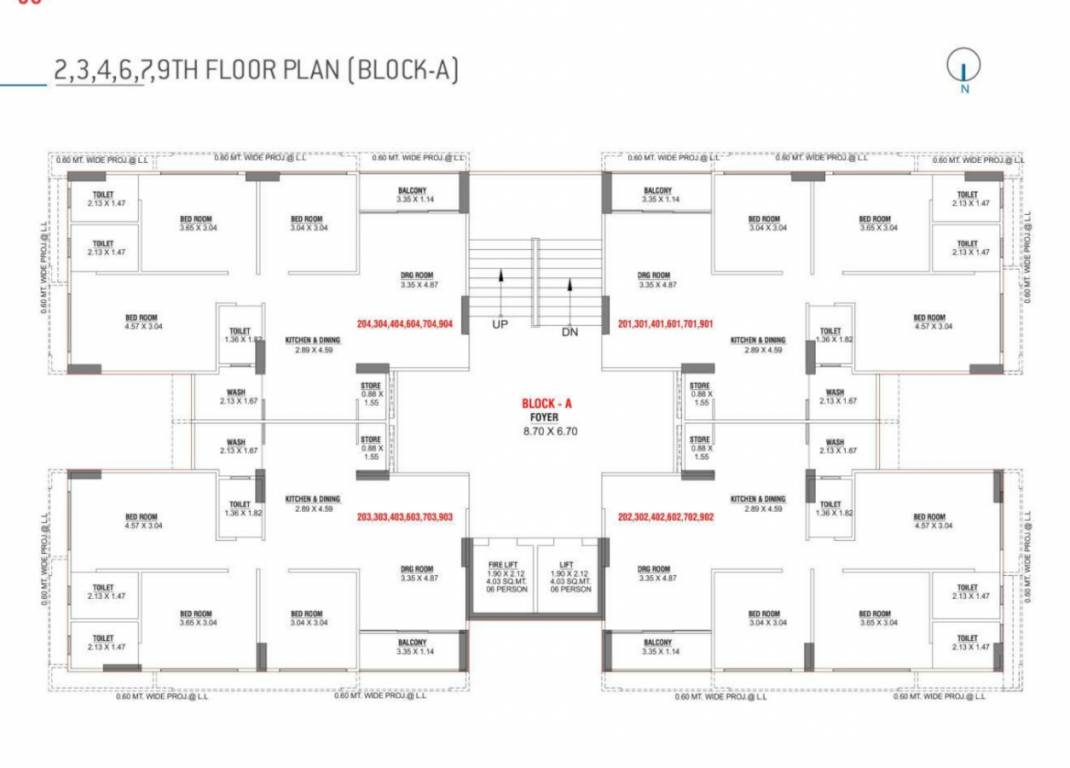  royal dreams Block A Cluster Plan from 2nd to 9th Floor