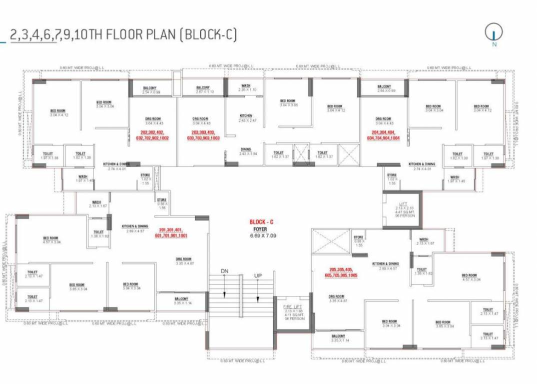  royal dreams Block C Cluster Plan from 2nd to 9th Floor