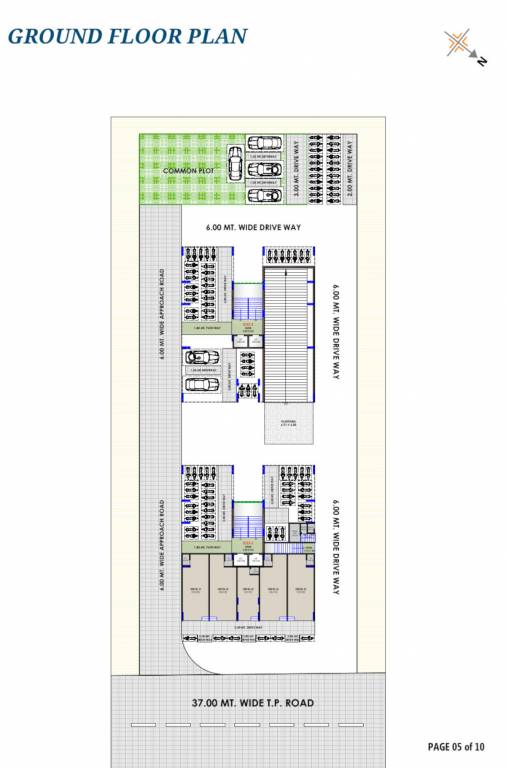  vrundavan greens Block A & B Ground Floor Cluster Plan