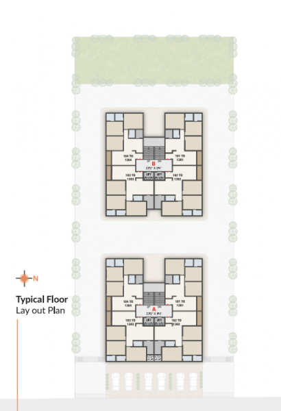  vrundavan-greens Block B Cluster Plan for Typical Floor