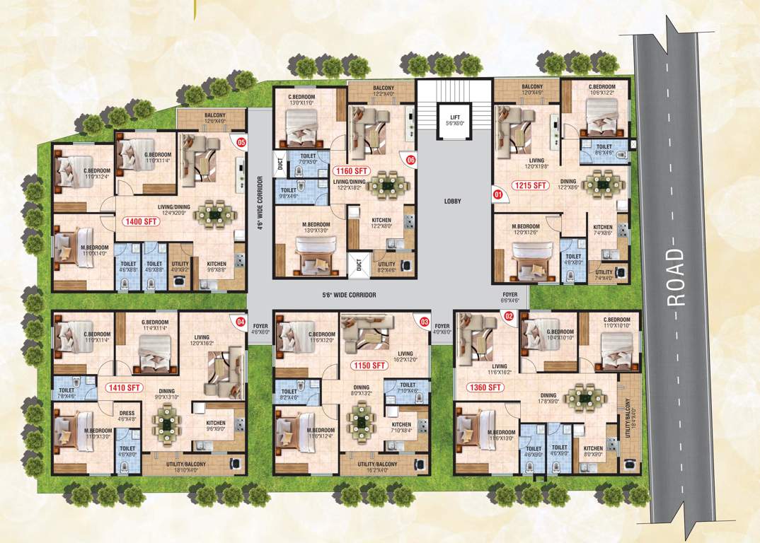  sunrise Sunrise Cluster Plan For Typical Floor Plan