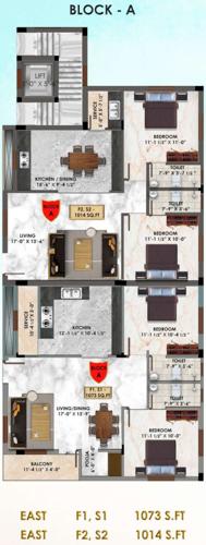  skb-fantastic Block - A Cluster Plan From 1st To 2nd Floor