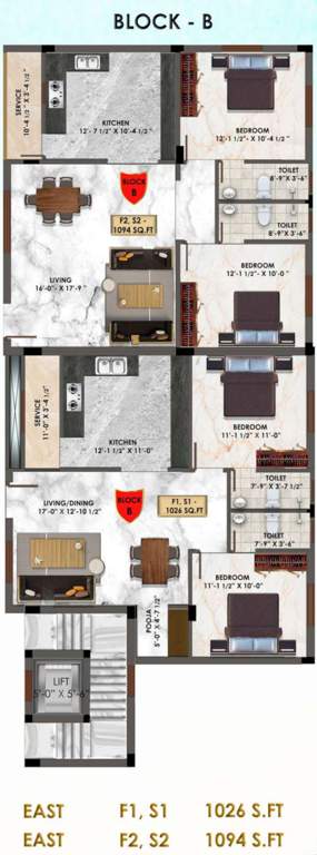  skb fantastic Block   B Cluster Plan From 1st To 2nd Floor