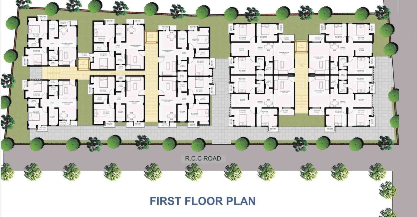 azad residency Azad Residency First Floor Cluster Plan