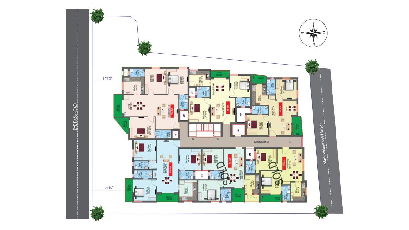  homes the breeze way Homes The Breeze Way Cluster Plan from 1st to 4th Floor