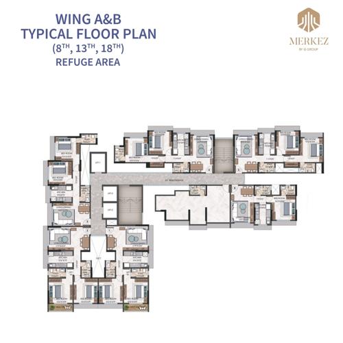  merkez Building No 1 Wing A And B Cluster Plan from 8th to 13th Floor