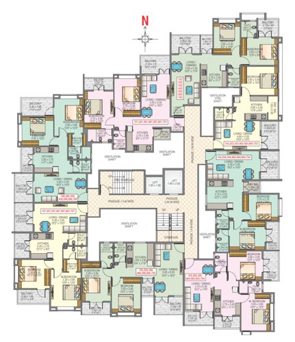  ojasvi-gold Ojasvi Gold Typical Floor Cluster Plan