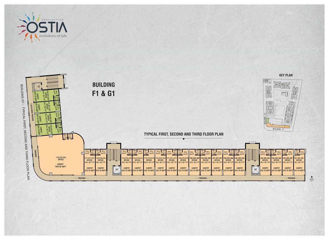  destination ostia Destination Ostia Building F1&G1 Cluster Plan from 1st to 3rd Floor