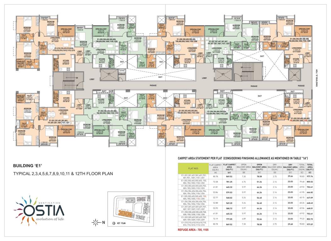  destination ostia Destination Ostia Building F1&G1  Cluster Plan from 2nd to 12th Floor