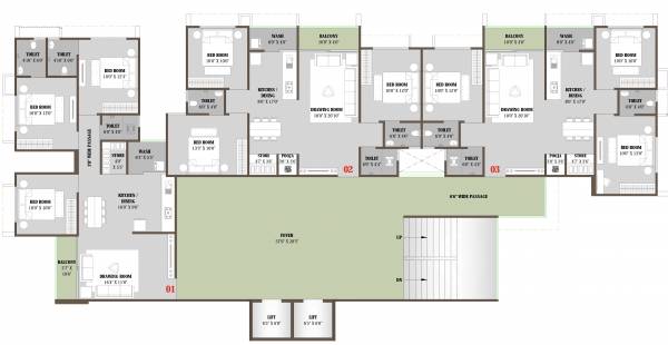  parisar Block A Cluster Plan from 1st to 14th Floor