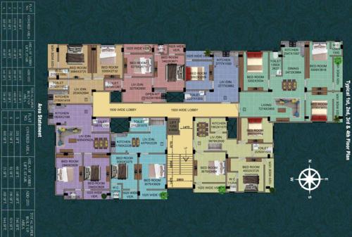  shivam-apartment Shivam Apartment Cluster Plan From 1st To 4th Floor