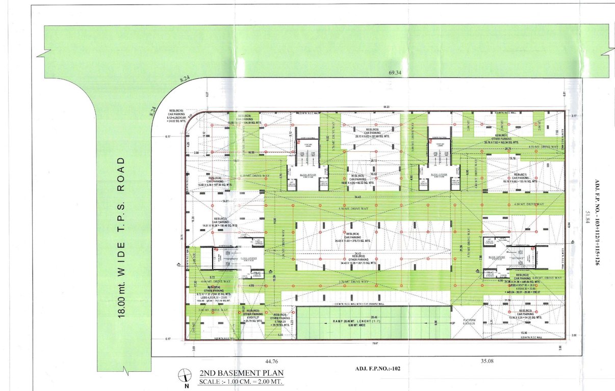  prism Block A,B,C & D 2 Basement Floor Cluster Plan