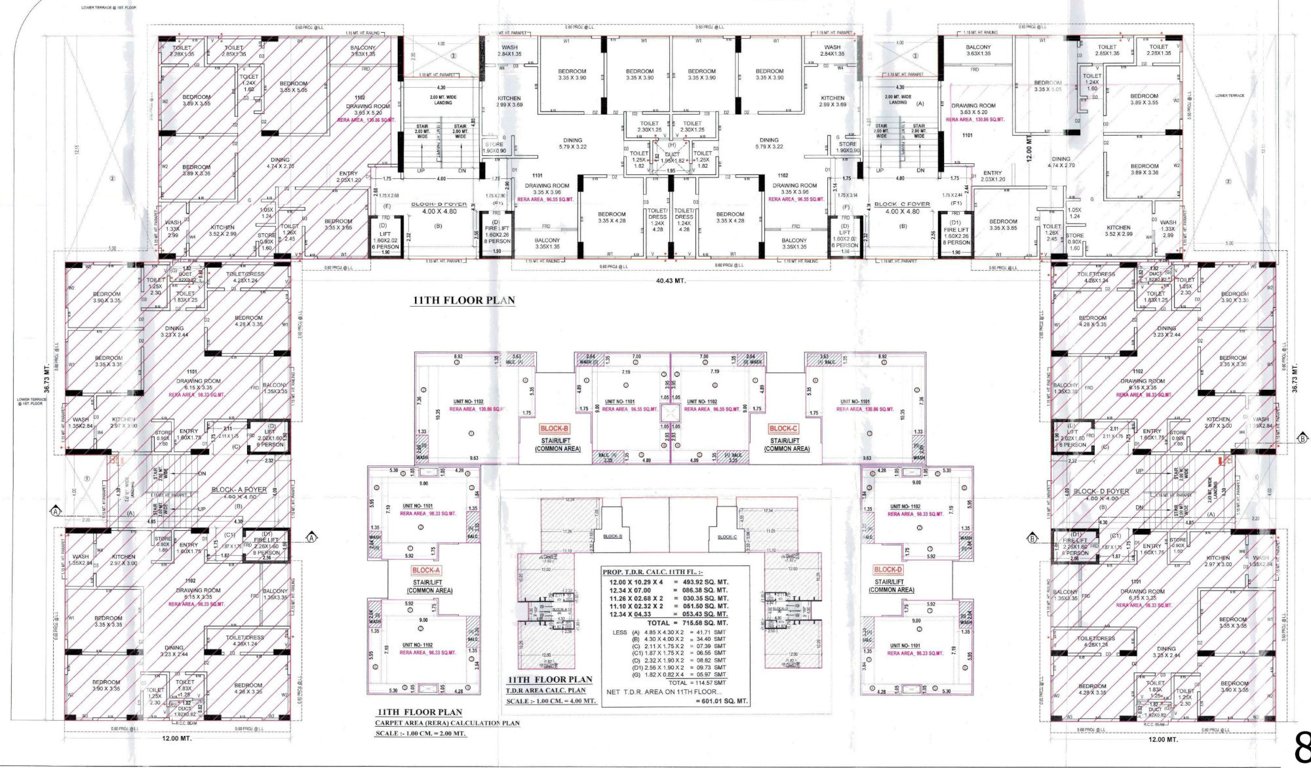  prism Block A,B,C & D Cluster Plan for 11th Floor