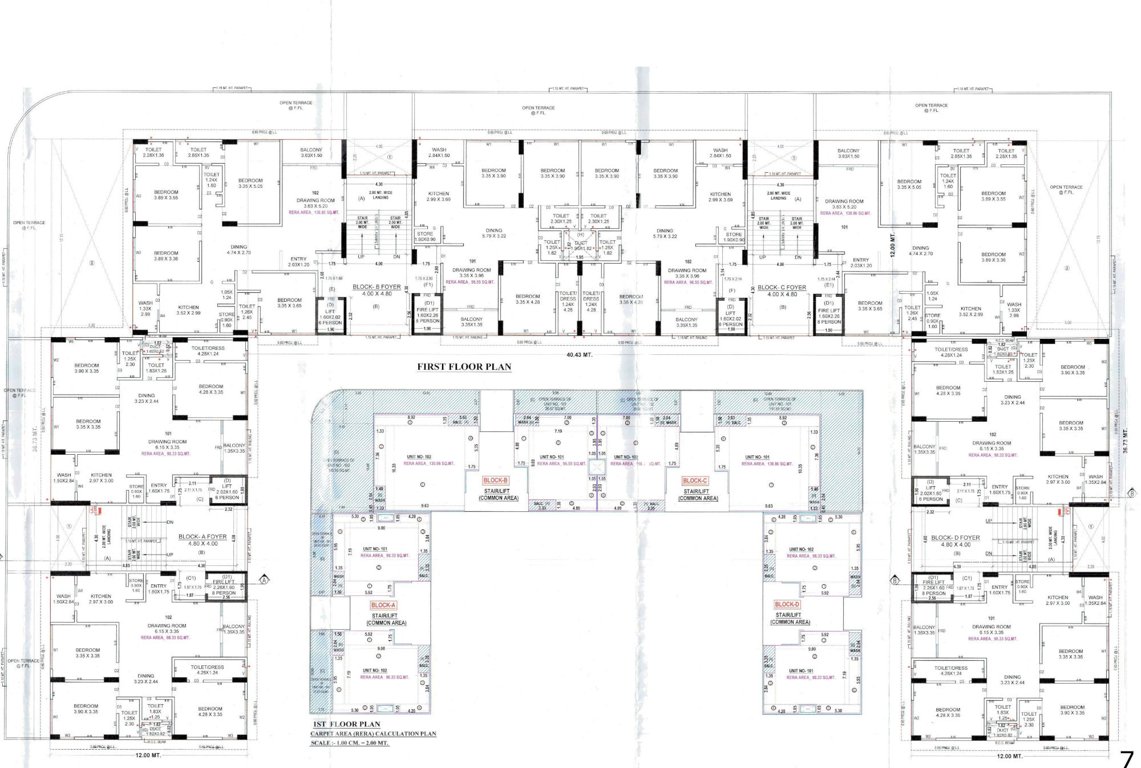 prism Block  A,B,C & D Cluster Plan for 1st Floor