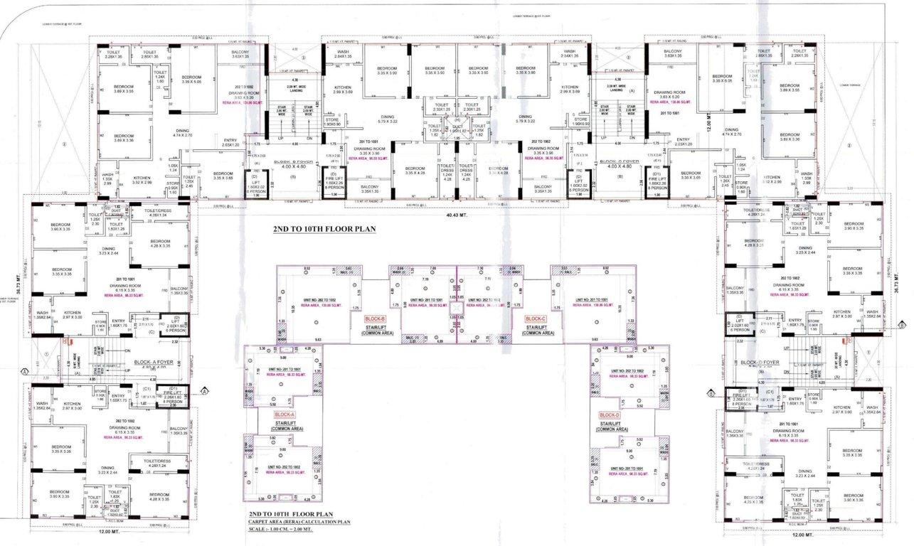  prism Block A,B,C & D Cluster Plan from 2nd to 10th Floor