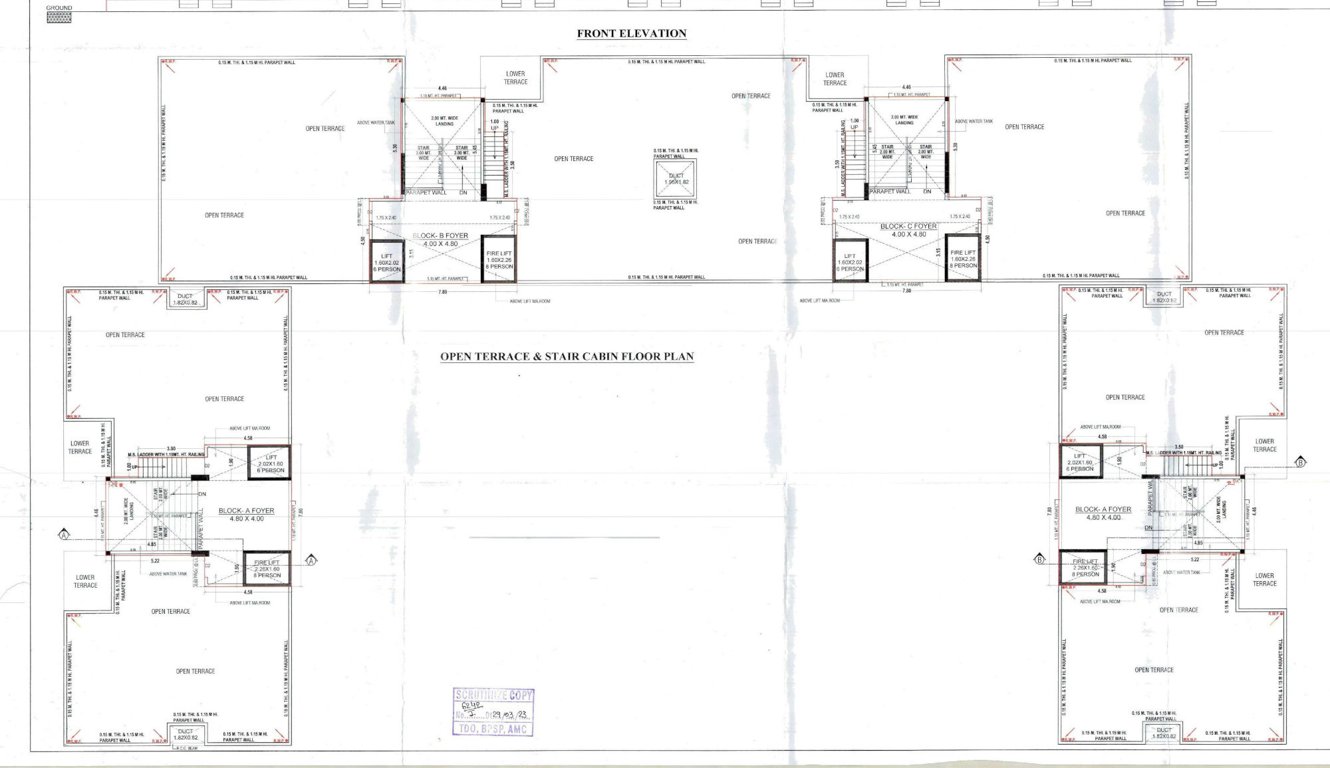  prism Block A,B,C & D Terrace Floor Cluster Plan
