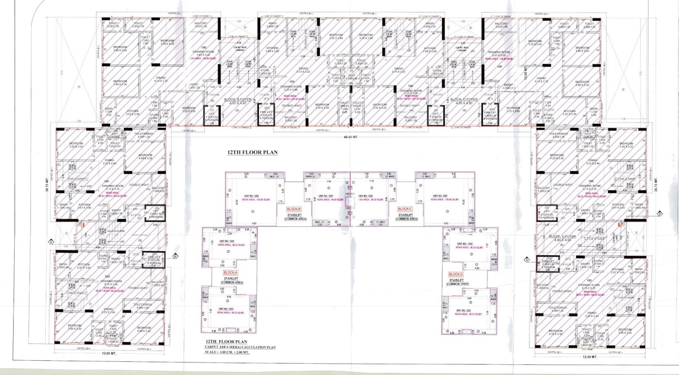  prism Block A,B,C & DCluster Plan for 12th Floor