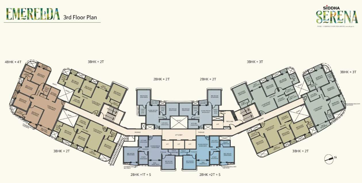  serena Siddha Serena Phase I Cluster Plan for 3rd Floor
