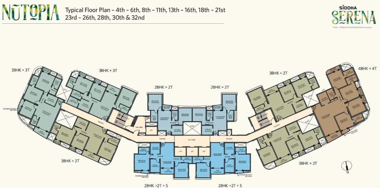  serena Siddha Serena Phase I Cluster Plan From 4th,6h,8th 11th,13th 16th,18th 21st,23rd 26th,28th,30th And 32nd Floor