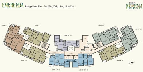 Siddha Serena Phase I Cluster Plan From 7th,12th,17th,22nd,27th And 31th Floor serena Siddha Serena Phase I Cluster Plan From 7th,12th,17th,22nd,27th And 31th Floor