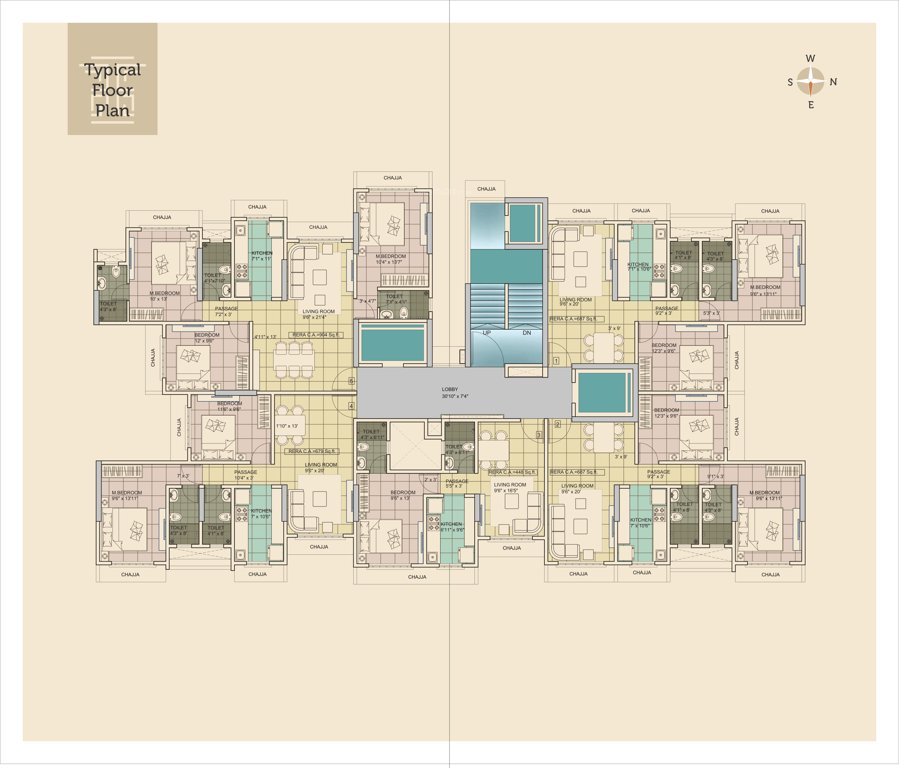  borivali lucky Kamla Borivali Lucky Cluster Plan for Typical Floor