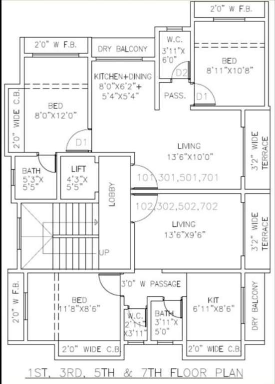  krupa Avighna Krupa Cluster Plan for Odd Floor
