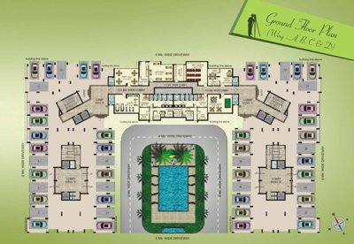  enclave Building 1, 2, 3 And 4 Cluster Plan for ground Floor