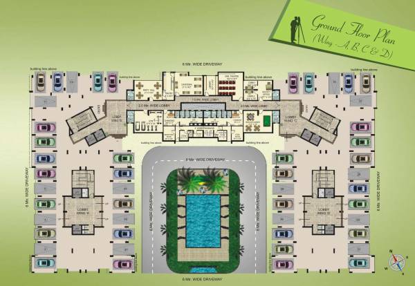 Building 1, 2, 3 And 4 Cluster Plan for ground Floor enclave Building 1, 2, 3 And 4 Cluster Plan for ground Floor