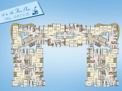  enclave Building 1, 2, 3 And 4 Cluster Plan from 1st to 5th Floor