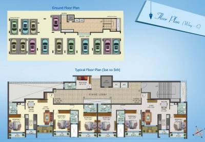  enclave Building 5 Cluster Plan from ground to 5th Floor