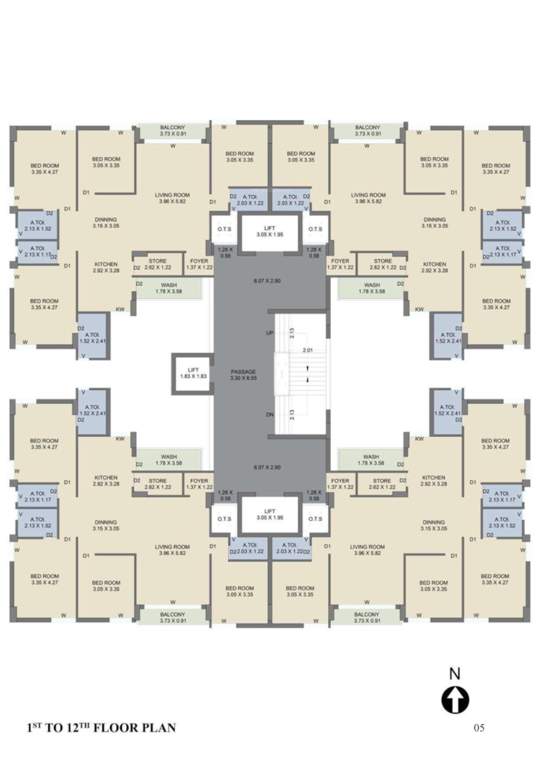  sangath livings Sangath Livings Cluster Plan from 1st to 12th Floor
