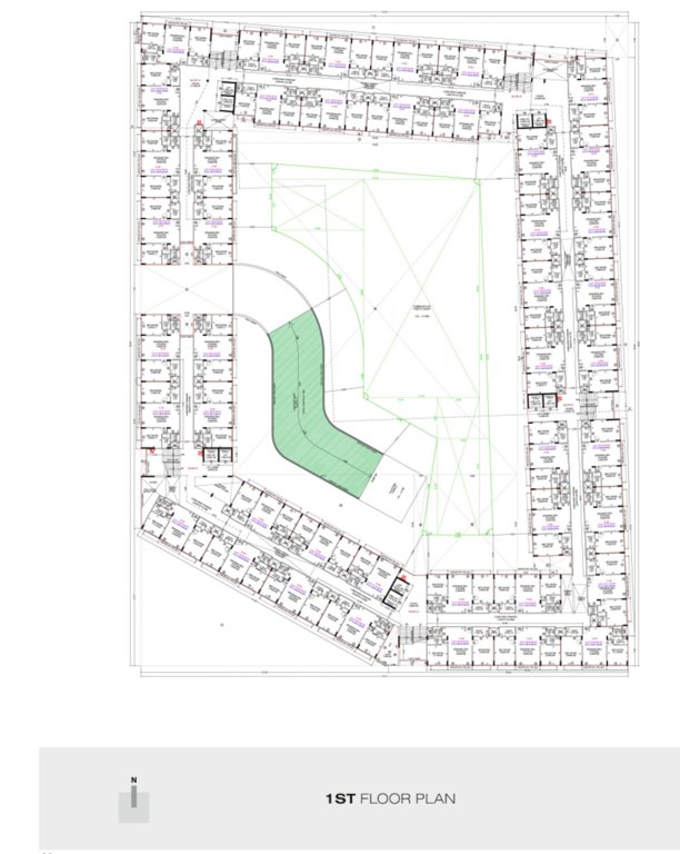  courtyard Block A,B,C,D & E Cluster Plan for 1st Floor