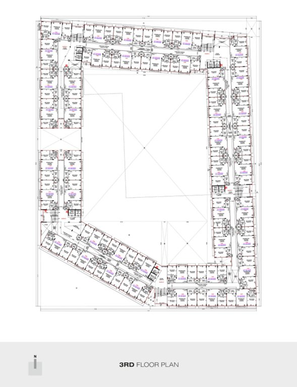  courtyard Block A,B,C,D & E Cluster Plan for 3rd Floor