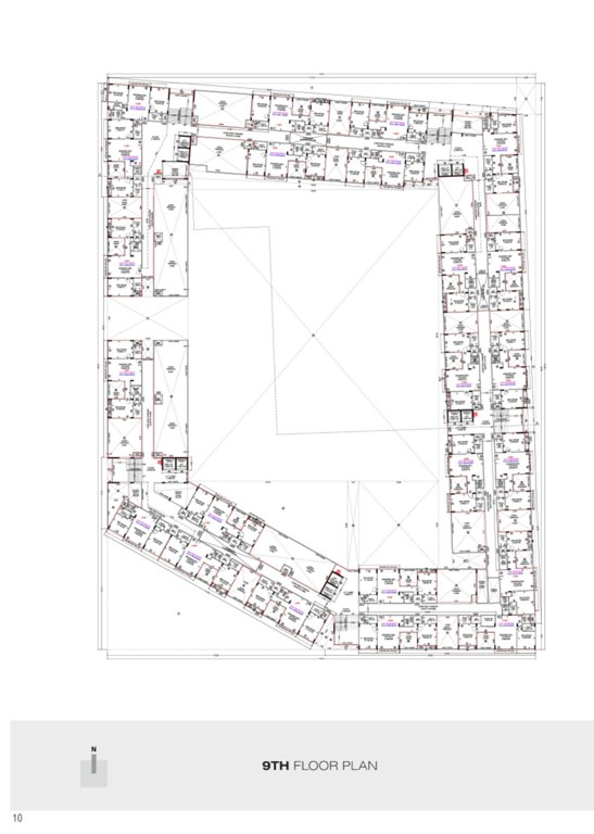  courtyard Block A,B,C,D & E Cluster Plan for 9th Floor