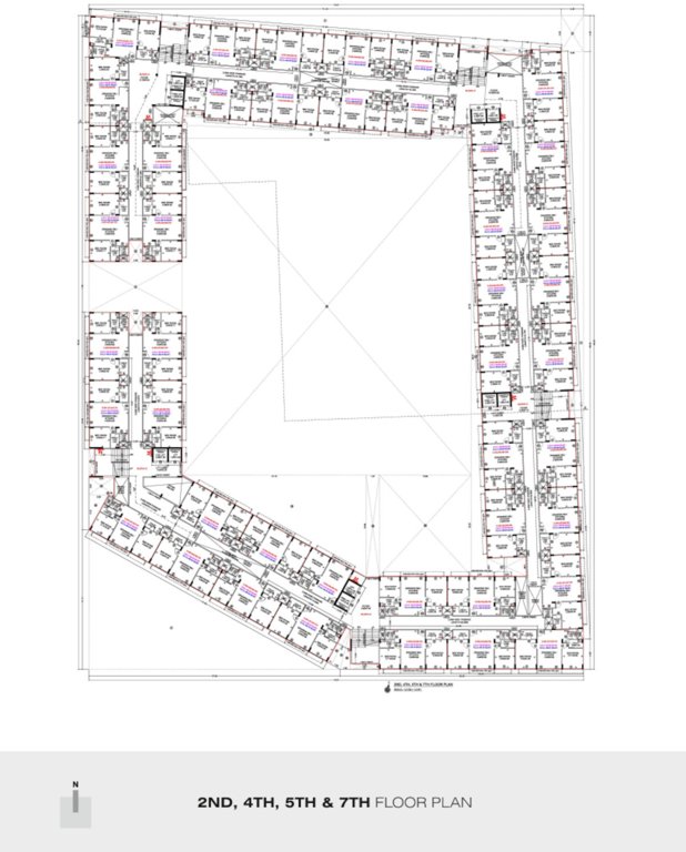  courtyard Block A,B,C,D & E Cluster Plan from 2nd to 7th Floor