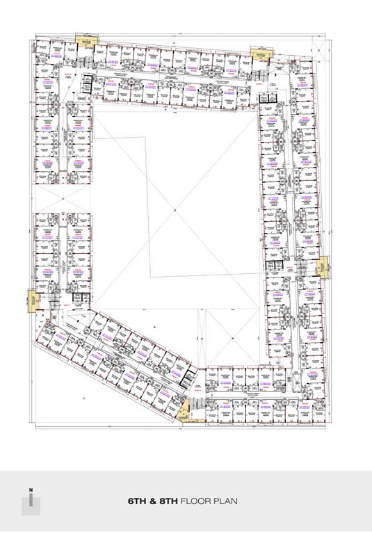  courtyard Block A,B,C,D & E Cluster Plan from 6th to 8th Floor